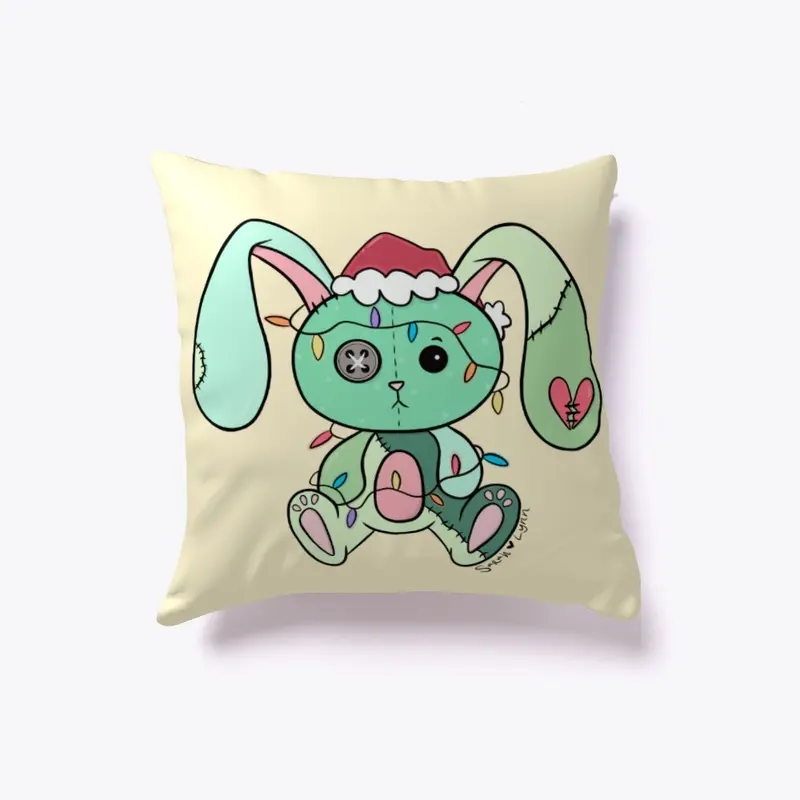 Holiday Stitches the Bunny Pillow